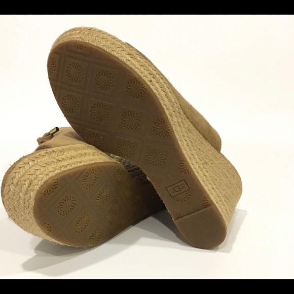 UGG Giorgia Wedge Platform Espadrilles -Chestnut -US 10 - Picture 5 of 6